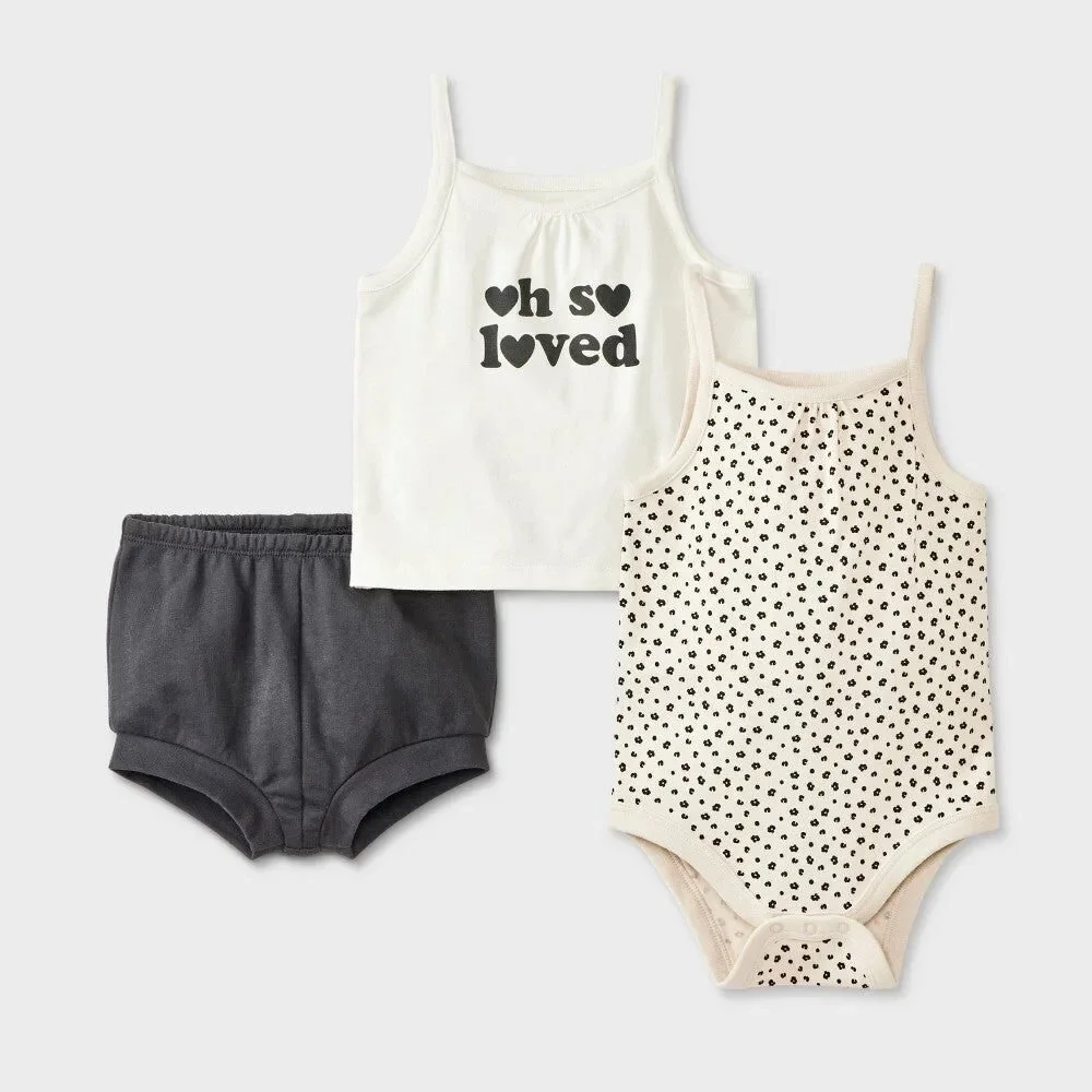Cat & Jack Baby Girls' Top & Bottom Set 0-3M Cream
